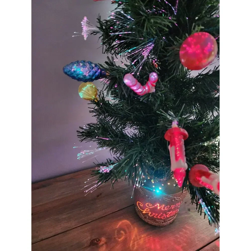 Vintage Fiber Optic Christmas Tree 30” Indoor Table Top